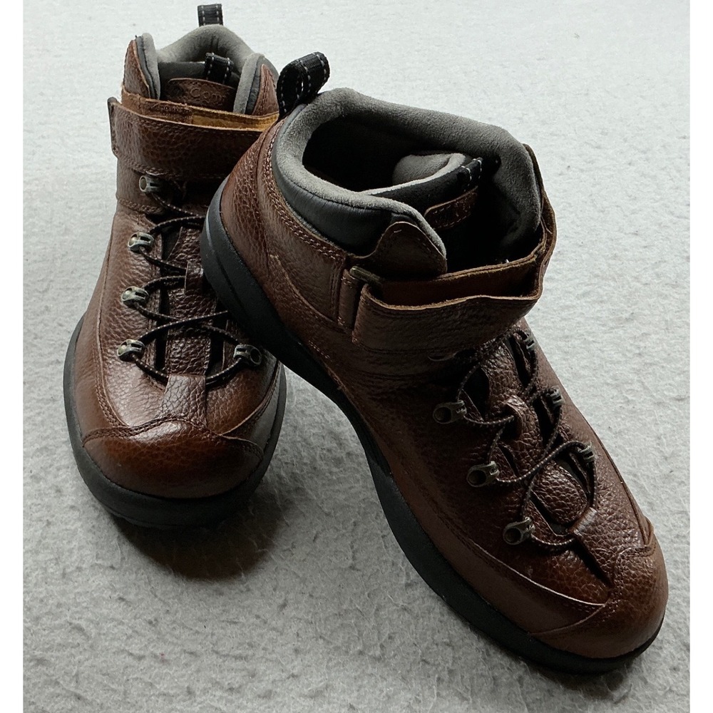 Ranger Dr. Comfort Leather Hiking Boots Ankle Strap Brown Pebbled Outdoor 11W